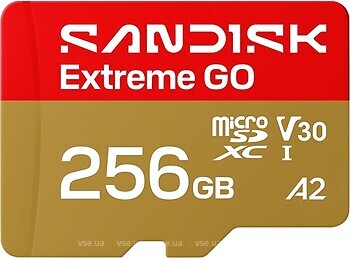 Фото SanDisk Extreme GO microSDXC Class 10 UHS-I U3 V30 A2 256Gb (SDSQXGN-256G-GN6MN)