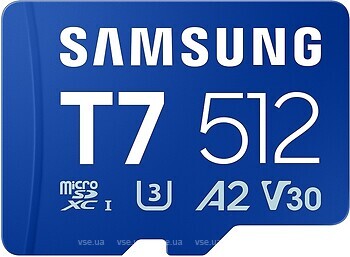 Фото Samsung T7 microSDXC Class 10 UHS-I U3 A2 V30 512Gb (MB-MB512T/WW)