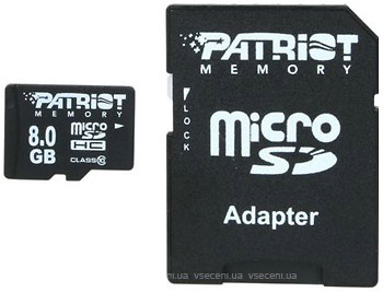 Фото Patriot microSDHC Class 10 8Gb