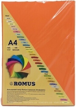 Фото Romus A4 160g/m2 100 sheets Orange (R50201)