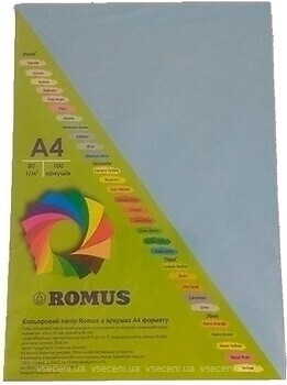 Фото Romus A4 160g/m2 100 sheets Sky-Blue (R50669)