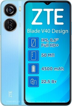 Фото ZTE Blade V40 Design 4/128Gb Sky Blue