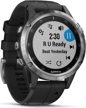 Фото Garmin Fenix 5 Plus Glass Silver with Black Band