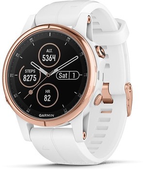 Фото Garmin Fenix 5S Plus Sapphire White Rose Gold with White Band