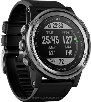 Фото Garmin Descent Mk1 Silver Sapphire with Black Band