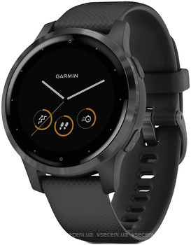 Фото Garmin Vivoactive 4S Slate Stainless Steel Bezel with Black Case and Silicone Band