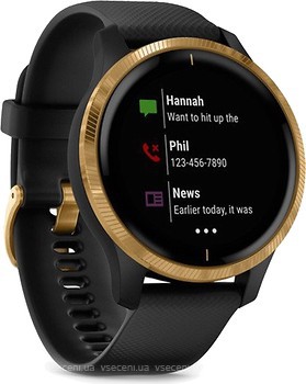 Фото Garmin Venu Gold Stainless Steel Bezel with Black Case and Silicone Band