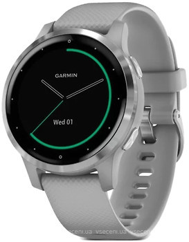 Фото Garmin Vivoactive 4S Silver Stainless Steel Bezel with Powder Gray Silicone Band