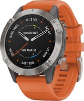 Фото Garmin Fenix 6 Pro Sapphire Titanium with Ember Orange Band