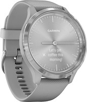 Фото Garmin Vivomove 3 Silver Stainless Steel Bezel with Powder Gray Case and Silicone Band