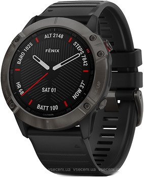 Фото Garmin Fenix 6X Pro Sapphire Carbon Gray DLC with Black Band