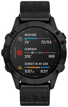 Фото Garmin Fenix 6 Black DLC with Heathered Black Nylon Band (010-02158-17)