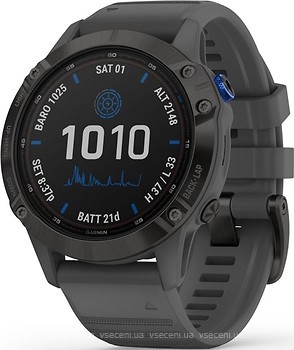 Фото Garmin Fenix 6 Pro Solar Edition Black With Slate Gray Band (010-02410-11)