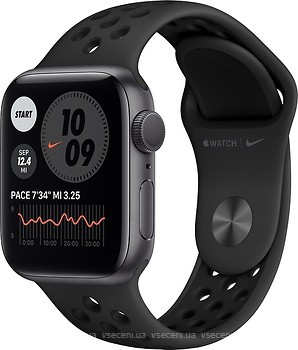 Фото Apple Watch Nike Series 6 GPS+Cellular 44mm Space Gray Aluminum Case with Anthracite/Black Nike Sport Band (MG2J3/M0GL3)