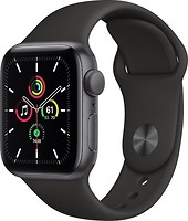 Фото Apple Watch SE GPS 44mm Space Gray Aluminum Case with Black Sport Band (MYDT2)