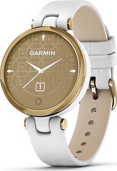 Фото Garmin Lily Classic Light Gold Bezel with White Case and Italian Leather Band (010-02384-B3)