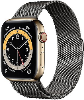 Фото Apple Watch Series 6 GPS + Cellular 44mm Gold Stainless Steel Case with Graphite Milanes Loop (M0GD3/M0GV3)