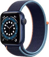 Фото Apple Watch Series 6 GPS + Cellular 40mm Blue Aluminum Case with Deep Navy Sport Loop (M0D73/MYA22)