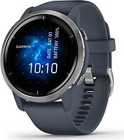 Фото Garmin Venu 2 Silver Stainless Steel Bezel with Granite Blue Case and Silicone Band (010-02430-00)