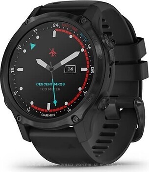 Фото Garmin Descent Mk2S Carbon Grey DLC with Black Silicone Band (010-02403-04)