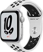 Фото Apple Watch Nike SE GPS 44mm Silver Aluminum Case with Pure Platinum/Black Nike Sport Band (MKQ73)