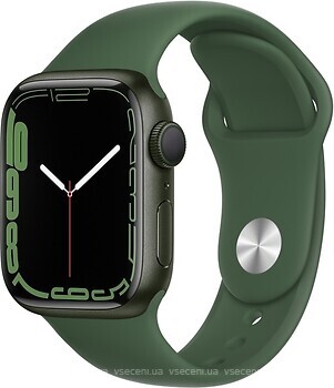 Фото Apple Watch Series 7 GPS + Cellular 45mm Green Aluminum Case with Clover Sport Band (MKJ93/MKJR3)