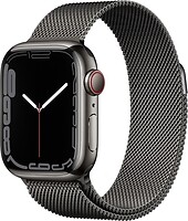 Фото Apple Watch Series 7 GPS + Cellular 45mm Graphite Stainless Steel Case with Graphite Milanese Loop (MKJJ3)