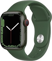 Фото Apple Watch Series 7 GPS + Cellular 41mm Green Aluminum Case with Clover Sport Band (MKHT3)