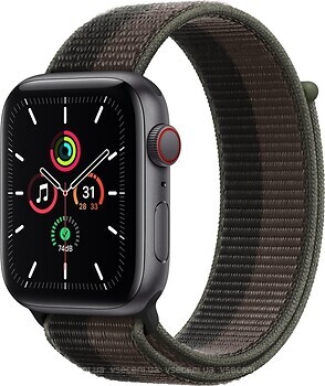 Фото Apple Watch SE GPS + Cellular 44mm Space Gray Aluminum Case with Tornado/Gray Sport Loop (MKRT3)