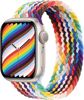 Фото Apple Watch Series 7 GPS 41mm Starlight Aluminum Case with Pride Braided Solo Loop