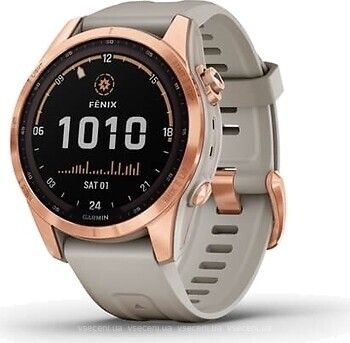 Фото Garmin Fenix 7S Solar Rose Gold with Light Sand Band (010-02539-11)