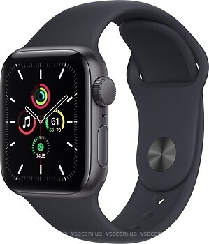Фото Apple Watch SE GPS + Cellular 40mm Space Gray Aluminum Case with Midnight Sport Band (MKQQ3/MKR23)