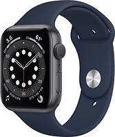 Фото Apple Watch Series 6 GPS 44mm Space Gray Aluminum Case with Deep Navy Sport Band (M02F3)