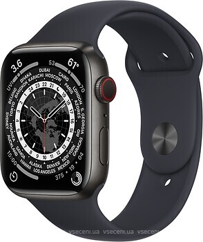 Фото Apple Watch Edition Series 7 GPS + Cellular 45mm Space Black Titanium Case with Midnight Sport Band (ML8V3/MKUQ3)
