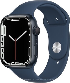 Фото Apple Watch Series 7 GPS 45mm Midnight Aluminum Case with Abyss Blue Sport Band