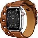 Фото Apple Watch Hermes Series 7 GPS + Cellular 41mm Silver Stainless Steel Case with Fauve Gourmette Double Tour