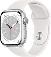 Фото Apple Watch Series 8 GPS 45mm Silver Aluminium Case with White Sport Band (MP6Q3)
