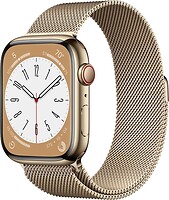 Фото Apple Watch Series 8 GPS + Cellular 45mm Gold Stainless Steel Case with Gold Milanese Loop (MNKQ3)