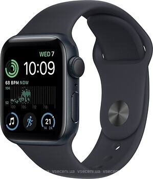 Фото Apple Watch SE 2 2022 GPS + Cellular 44mm Midnight Aluminium Case with Midnight Sport Band (MNPY3)