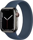 Фото Apple Watch Series 7 GPS + Cellular 41mm Graphite Stainless Steel Case with Abyss Blue Solo Loop (MKLG3)