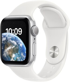 Фото Apple Watch SE 2 40mm Silver Aluminum Case with White Sport Band M/L (MNTC3)