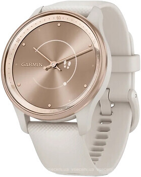 Фото Garmin Vivomove Trend Peach Gold Stainless Steel Bezel with Ivory Case and Silicone Band (010-02665-01)