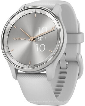 Фото Garmin Vivomove Silver Stainless Steel Bezel with Mist Gray Case and Silicone Band (010-02665-03)