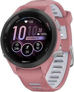 Фото Garmin Forerunner 265S Black Bezel with Light Pink Case and Light Pink/Whitestone Silicone Band (010-02810-05)