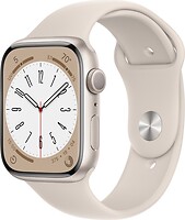 Фото Apple Watch Series 8 GPS 45mm S/M Starlight Aluminum Case with Starlight Sport Band (MNUP3)