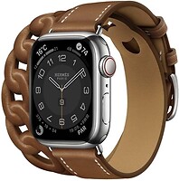 Фото Apple Watch Series 7 GPS + Cellular 41mm Silver Stainless Steel Case with Fauve Leather D. Tour (MKLK3)