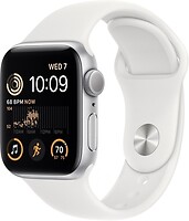 Фото Apple Watch SE 2 GPS 44mm Silver Aluminum Case with White Sport Band M/L (MNTJ3)