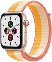 Фото Apple Watch SE GPS + Cellular 44mm Gold Aluminum Case with Maize/White Sport Loop (MKRQ3)