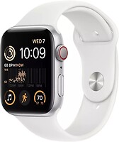 Фото Apple Watch SE 2 GPS + Cellular 44mm Silver Aluminum Case with White Sport Band (MNQ23/MNU63)