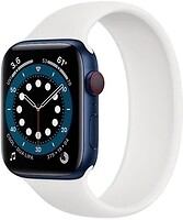 Фото Apple Watch Series 6 GPS + Cellular 44mm Blue Aluminum Case with White Sport Loop (M0G93)